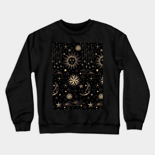 Moon, Stars, Sun Crewneck Sweatshirt by hxrtsy